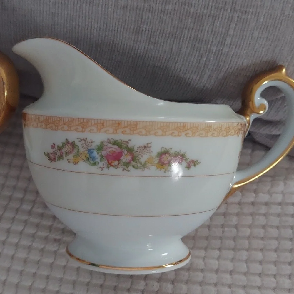 Vintage Meito China Cream and Sugar Set